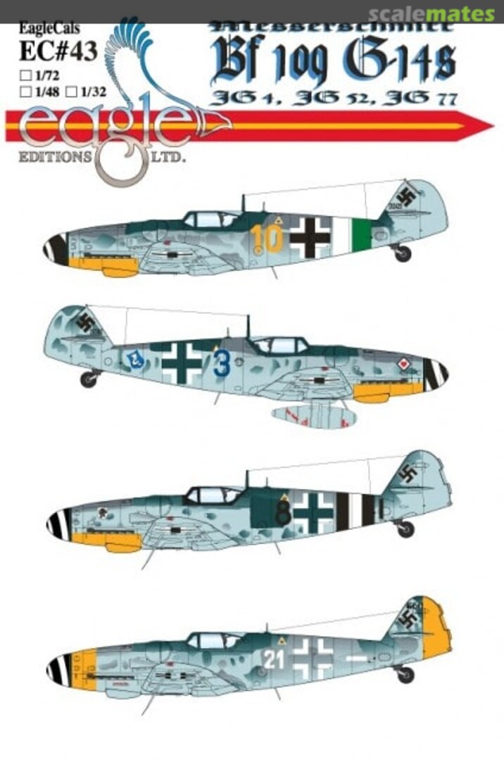 Boxart Messerschmitt Bf 109G-14 EagleCals EC32-43 Eagle Editions