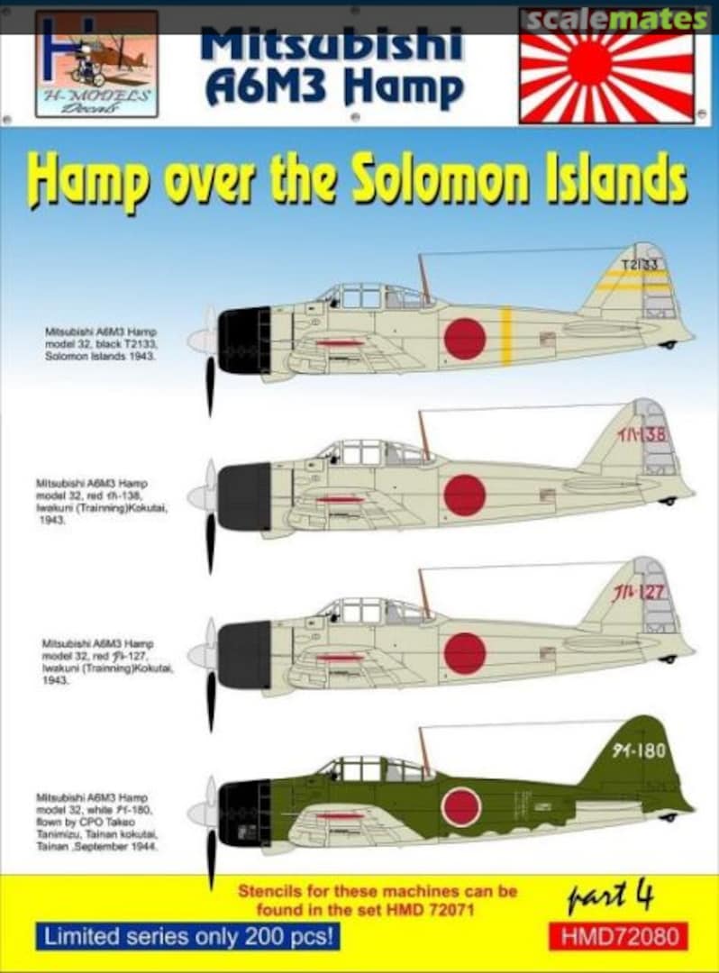 Boxart A6M3 Hamp over the Solomon Islands, Part 4 HMD72080 H-Models Decals