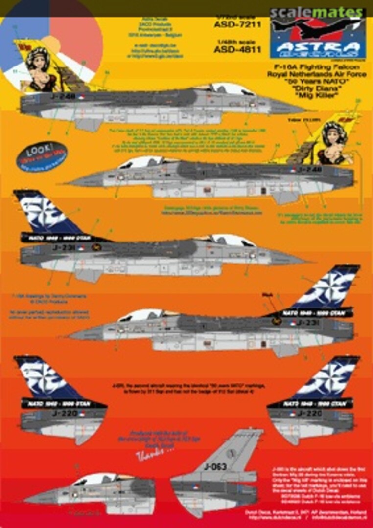 Boxart Netherlands Air Force Special F-16s ASD-4811 Astra Decals