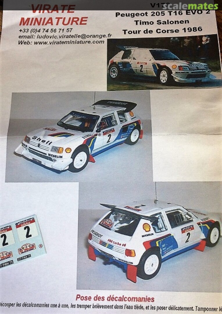 Boxart Peugeot 205 Turbo 16 E2 (237 FWH 75) "Shell" V179 Virate Miniature