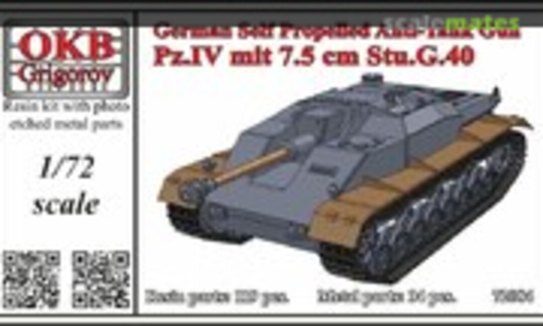 1:72 German Self Propelled Anti-tank Gun Panzer IV mit 7.5cm Stu.G.40 (OKB Grigorov 72084)