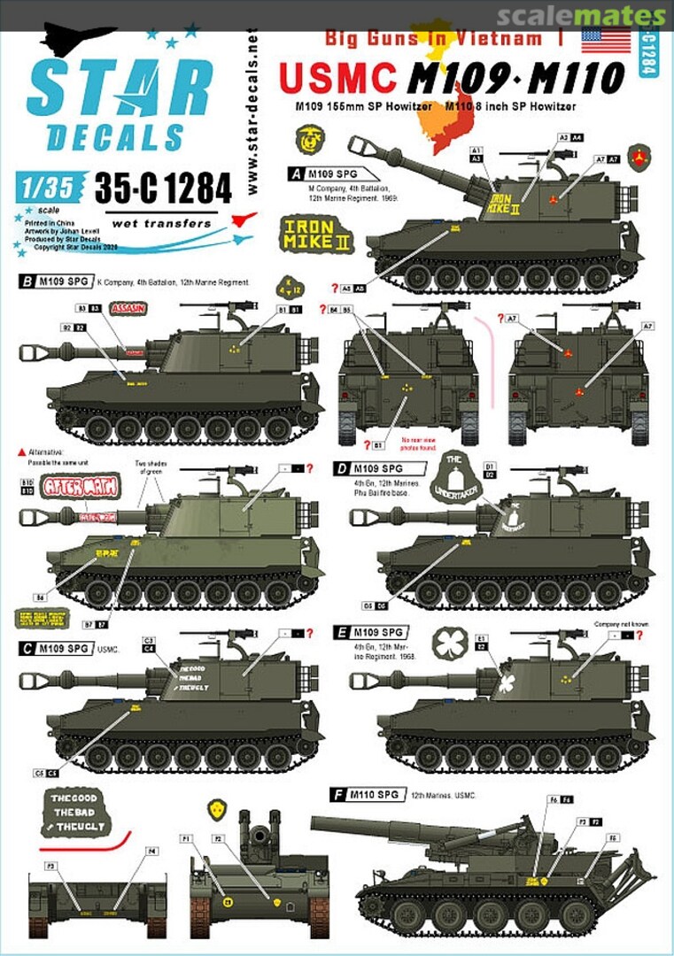 Boxart Big Guns in Vietnam # 1 35-C1284 Star Decals