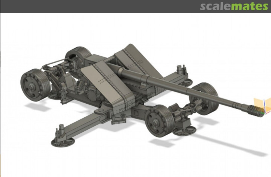 Boxart 12,8cm Pak 44 Krupp MT72405 Modell Trans Modellbau