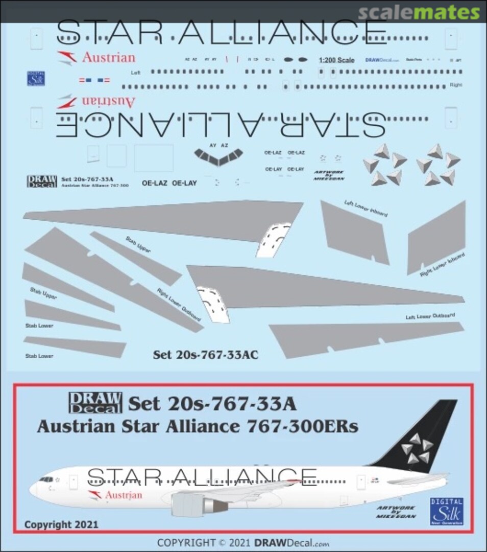 Boxart Austrian Star Alliance 767-300ERs 20-767-33AC Draw Decal