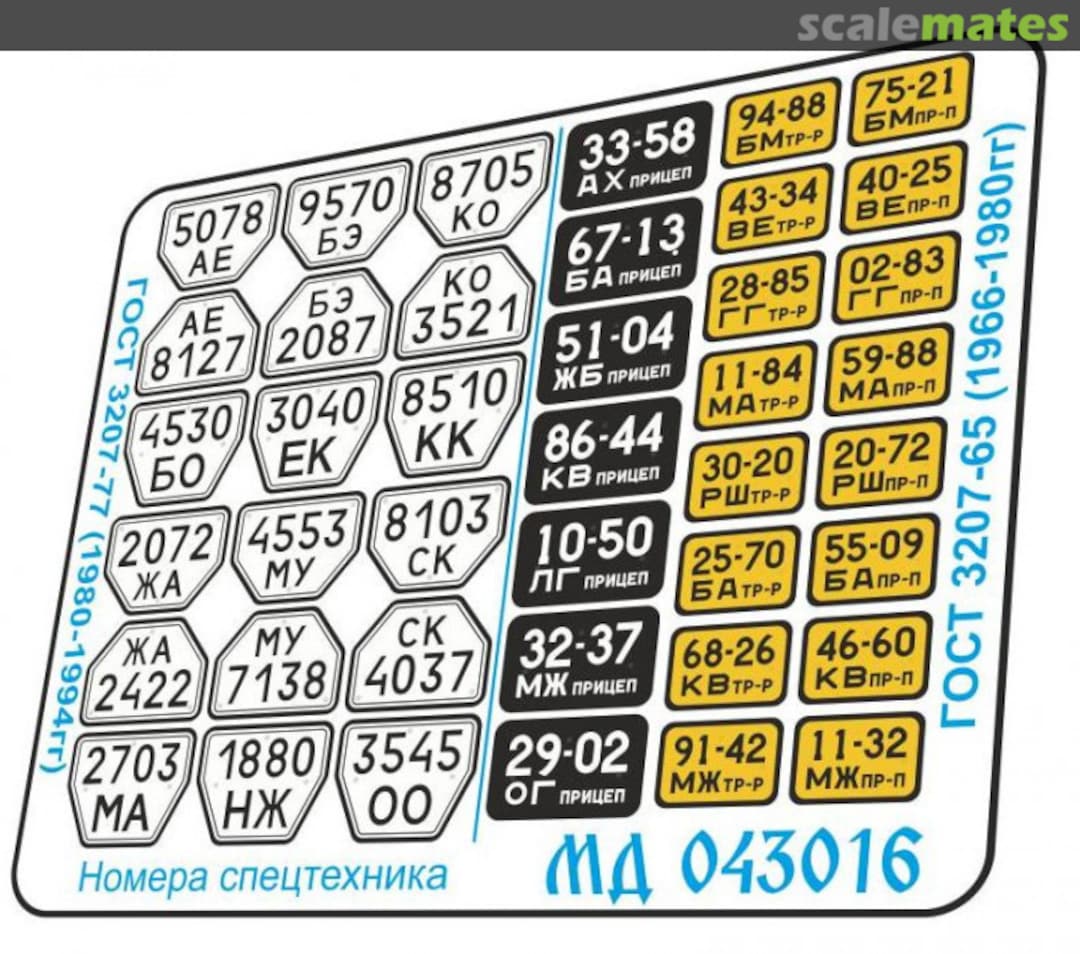 Boxart USSR Tractor and Trailer Numbers (1966-1994) MD 043016 Microdesign