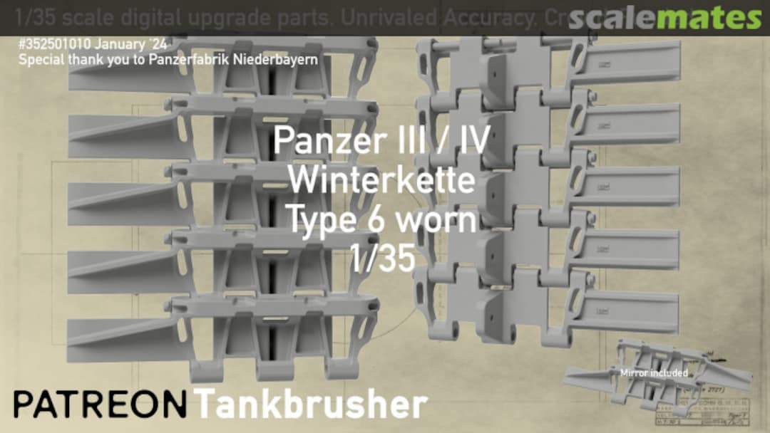 Boxart worn Type 6 Winterkette 352501010 Tankbrusher Scale Modeling