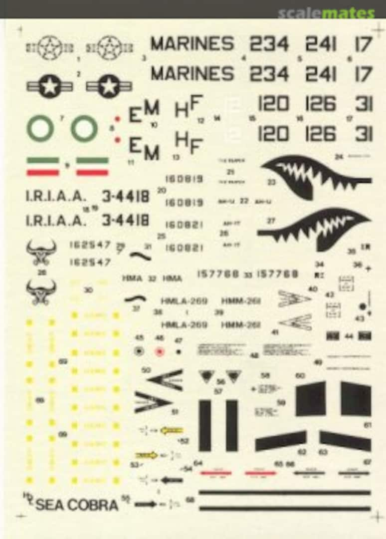 Boxart Bell AH-1J/T/W Sea Cobra 72-014 Hi-Decal Line