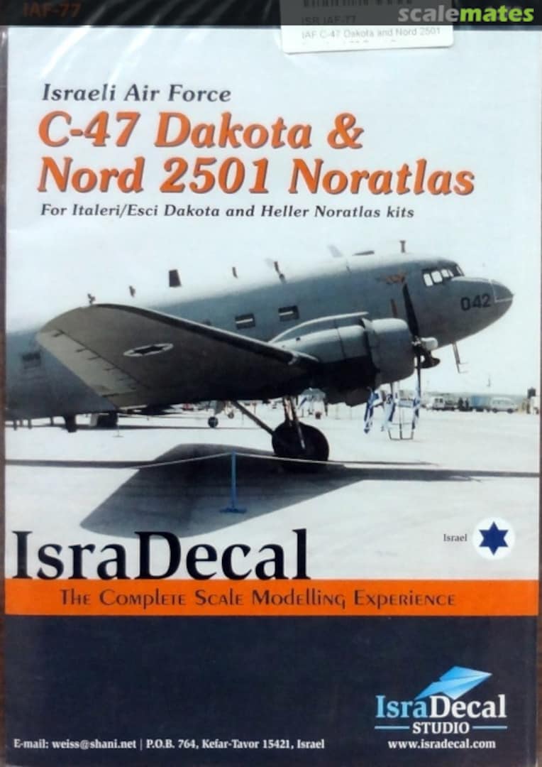 Boxart Israeli Air Force C-47 Dakota & Nord 2501 Noratlas IAF-77 IsraDecal Studio