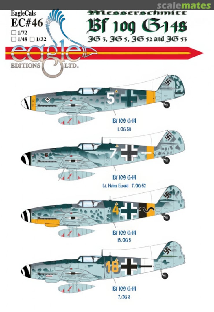 Boxart Messerschmitt Bf 109G-14s EagleCals EC32-46 Eagle Editions