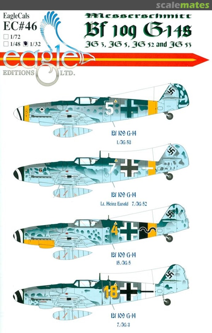 Boxart Messerschmitt Bf 109G-14 EagleCals EC32-46 Eagle Editions