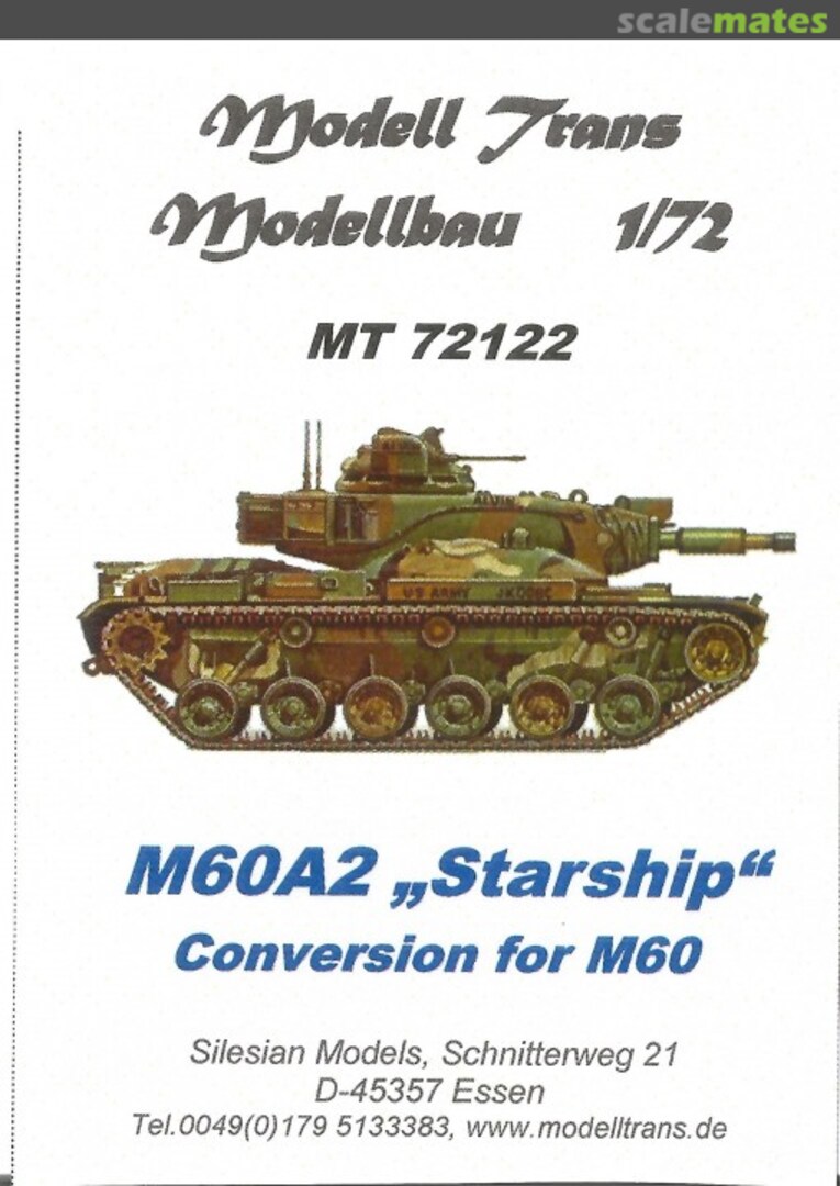 Boxart M60A2 'Starship' MT72122 Modell Trans Modellbau