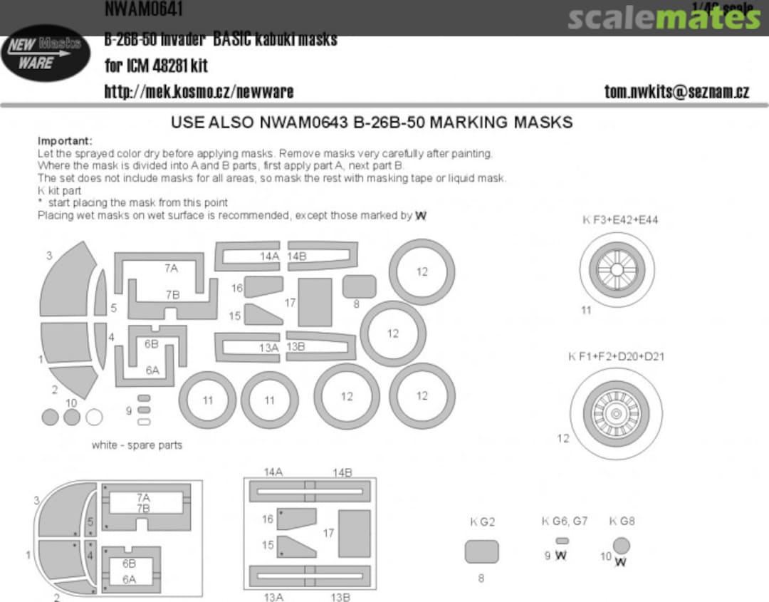 Boxart B-26B-50 Invader BASIC kabuki masks NWAM0641 New Ware