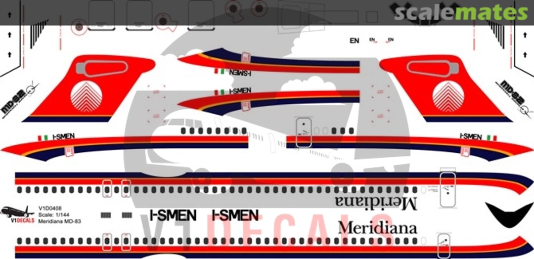 Boxart Meridiana McDonnell Douglas MD-83 V1D0408-144 V1 Decals