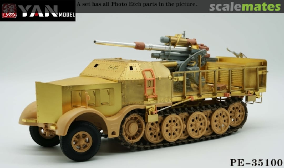 Boxart German 18T FAMO (sd.kfz.9) And 88mm FLAK 37 Super PE Set PE-35100 Yan Model