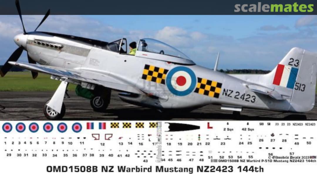 Boxart P51-D Mustang New Zealand Warbird OMD1508B Oldmodels Decals