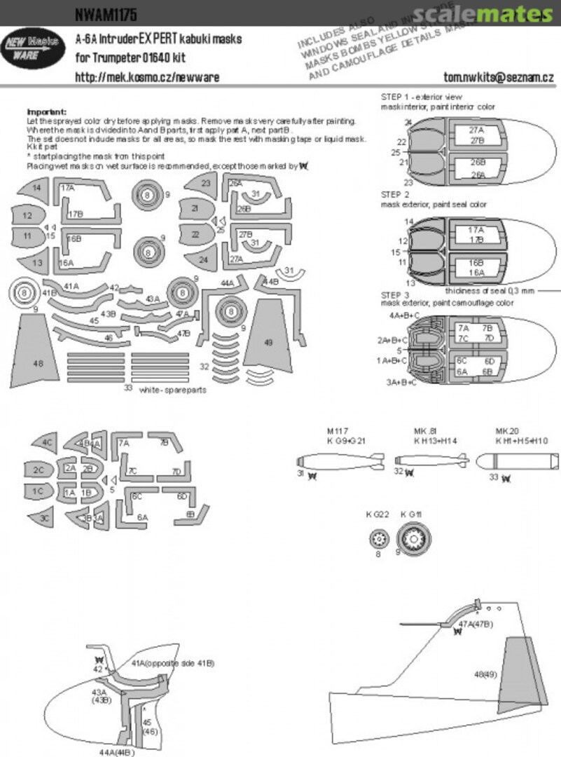 Boxart A-6A Intruder EXPERT kabuki masks NWAM1175 New Ware