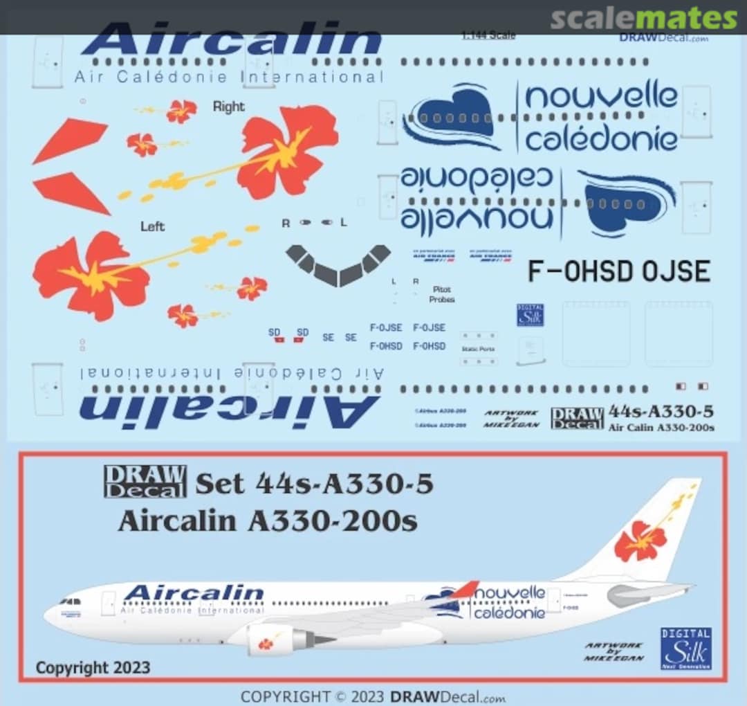 Boxart Aircalin – Air Caledonie International A330-200s 44-A330-5 Draw Decal