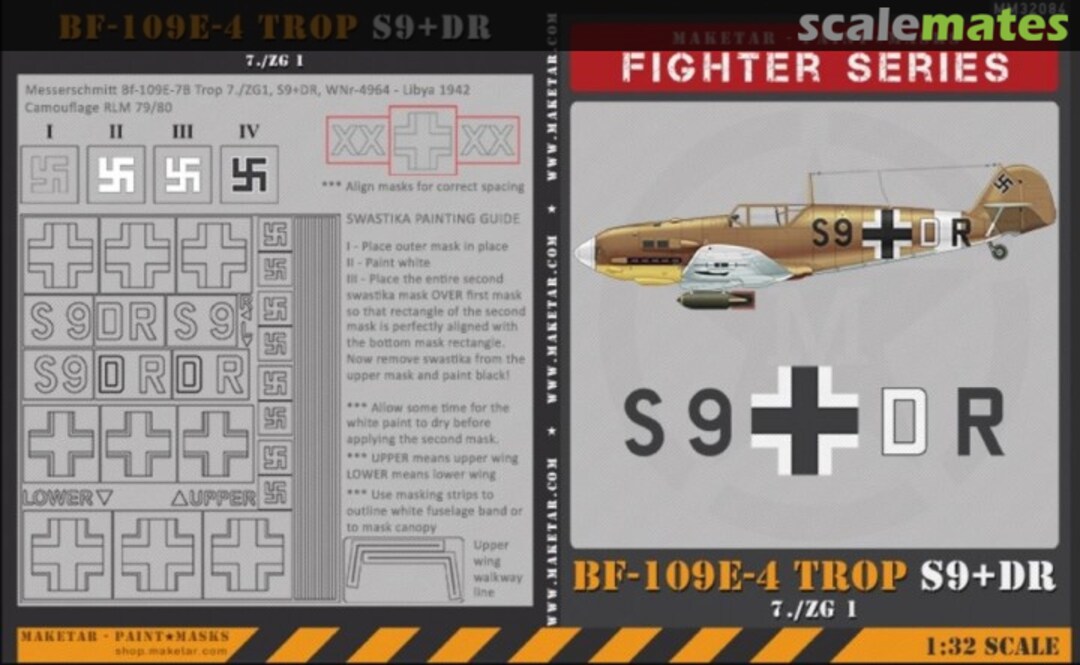 Boxart Bf 109E-4 Trop S9+DR 7./ZG 1 MM32084 Maketar