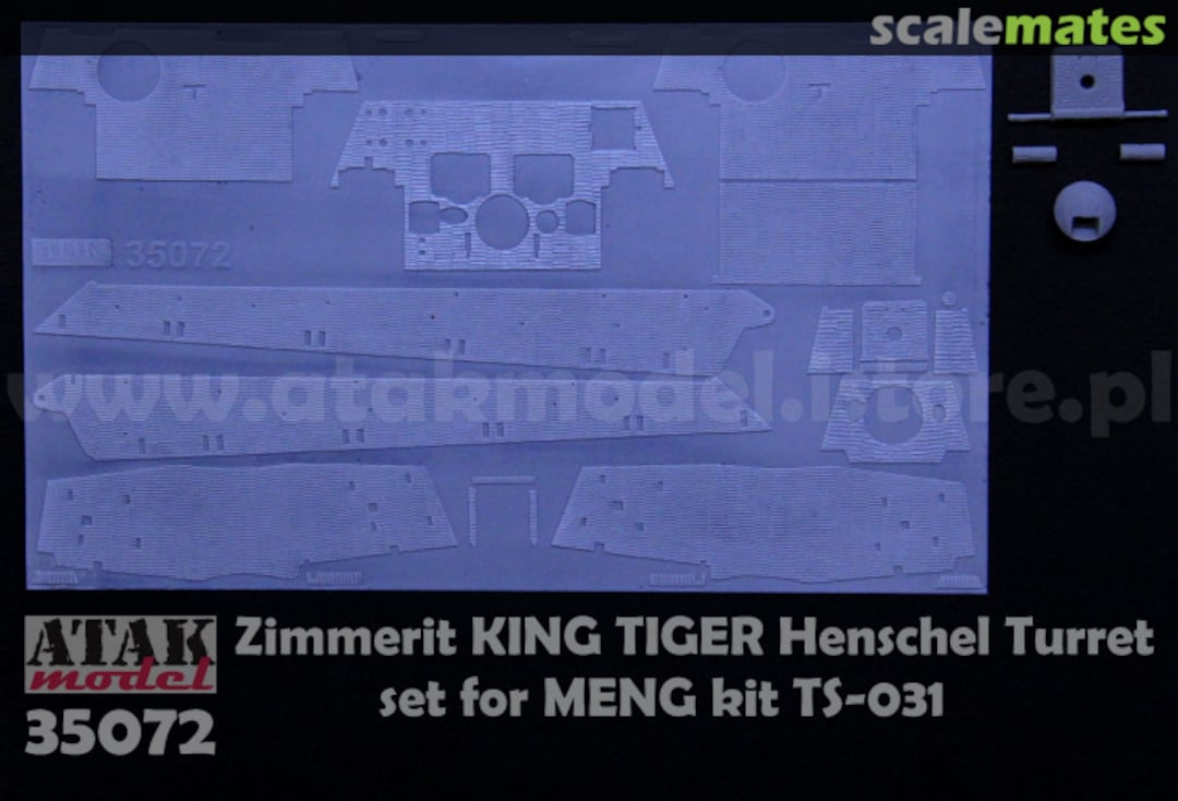 Boxart Zimmerit King Tiger Henschel Turret 35072 Atak Model