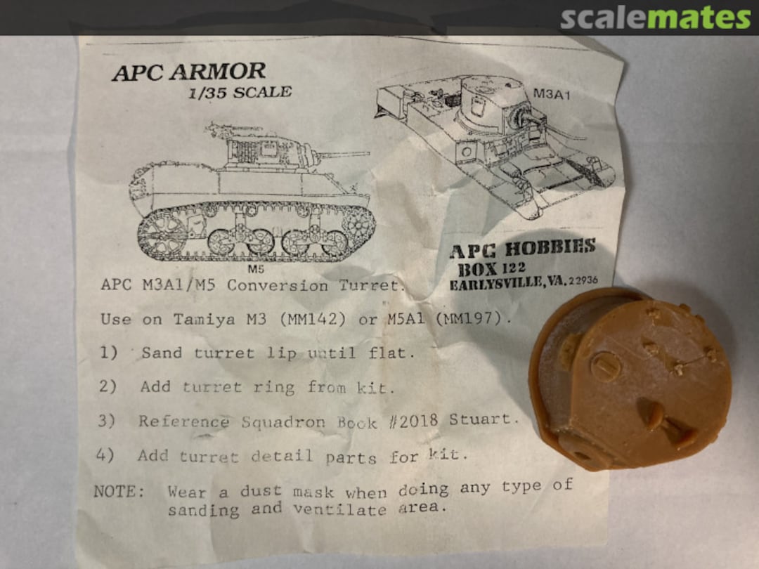 Boxart APC M3A1/M5 Conversion Turret APC001 APC Hobbies