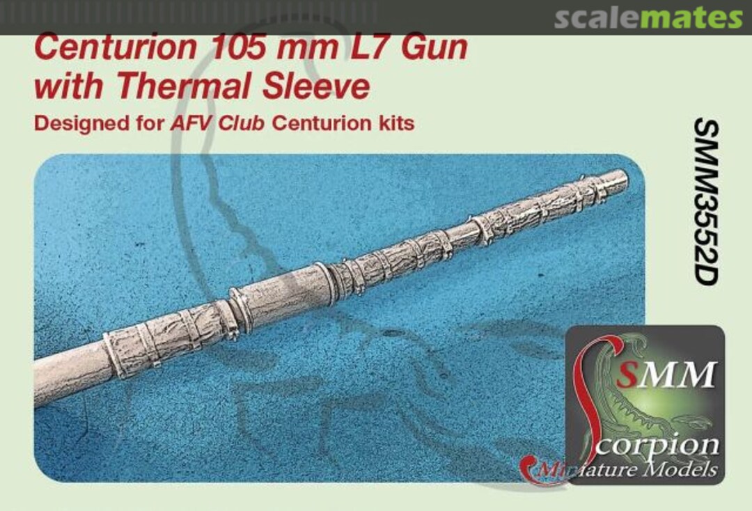 Boxart Centurion 105 mm L7 Gun with Thermal Sleeve SMM3552D Scorpion Miniature Models