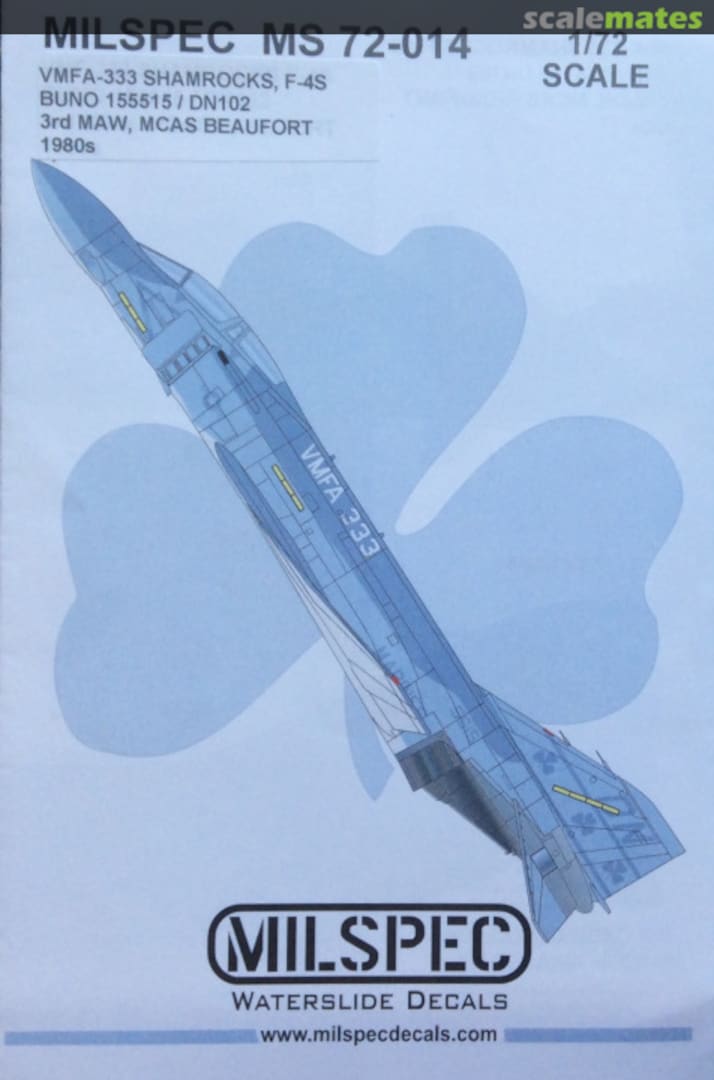 Boxart VMFA-333 Shamrocks F-4S MS 72-014 Milspec