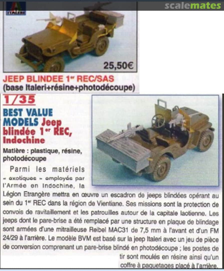 Boxart Jeep blindée - 1er REC/SAS Indochine BVM35097 Azimut