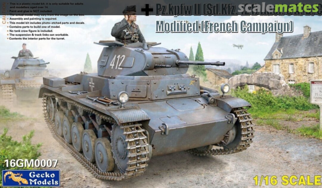 Boxart Pz.Kpfw. II (Sd.Kfz. 121) Ausf. c A/B/C Modified (French Campaign) 16GM0007 Gecko Models