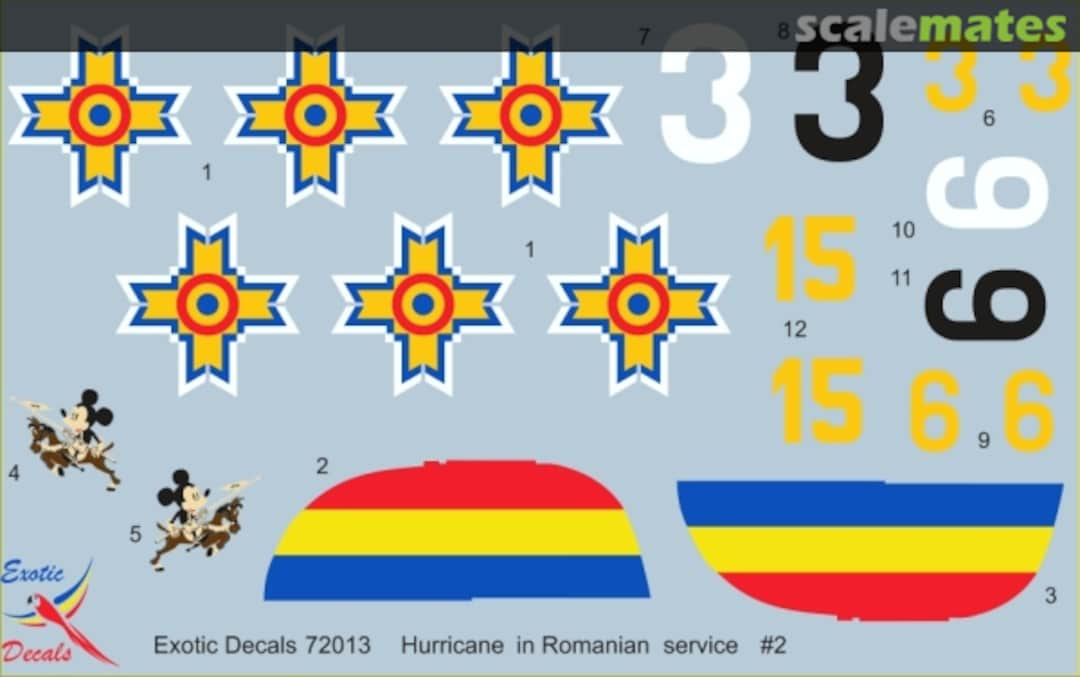 Contents Romanian Hurricanes #2 ED72013 Exotic Decals