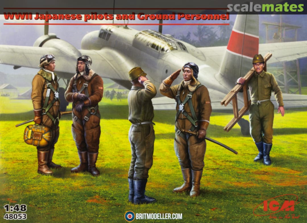 Boxart WWII Japanese pilots and Ground Personnel 48053 ICM