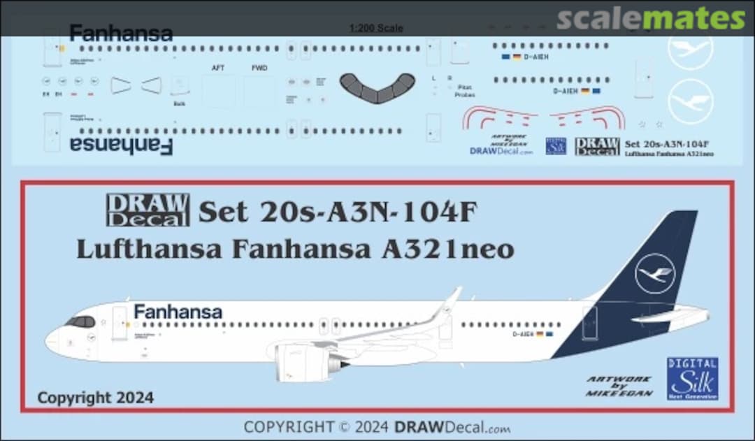 Boxart Lufthansa Fanhansa A321neo 20-A3N-104F Draw Decal