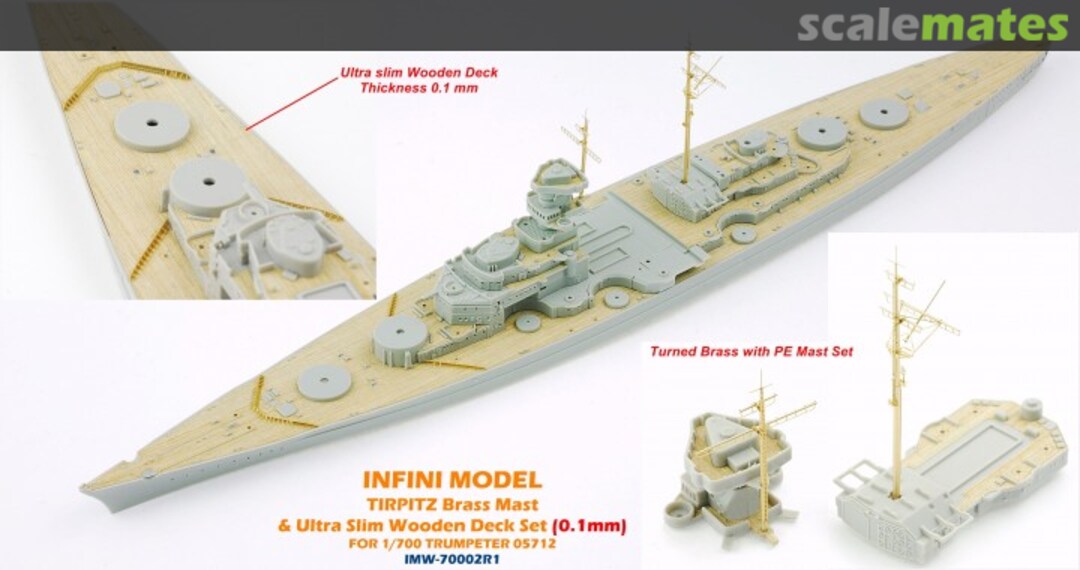 Boxart Tirpitz ultrafine deck & brass masts IMW-70002R1 INFINI Model