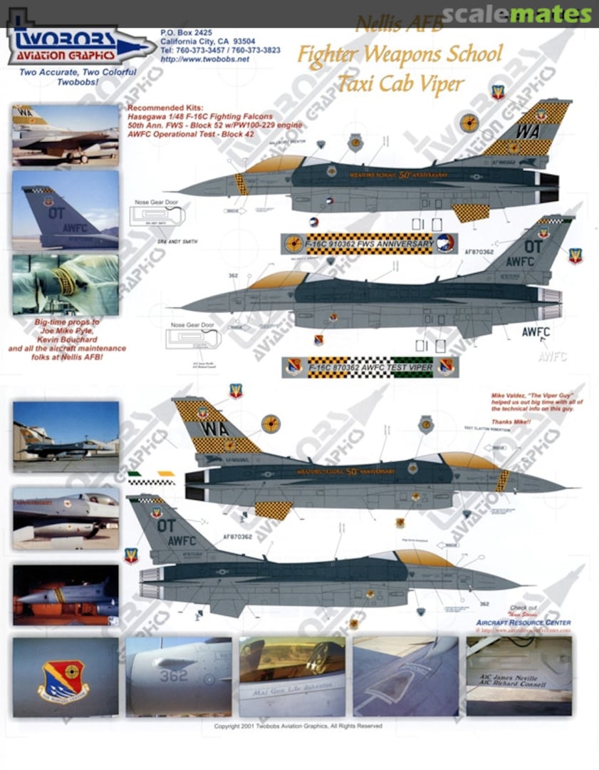 Boxart Nellis AFB Fighter Weapons School 48-006 TwoBobs Aviation Graphics