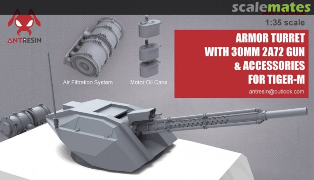 Boxart Armour Turret with 30mm 2A72 Gun & Accessories for Tiger-M AR-35002 Antresin