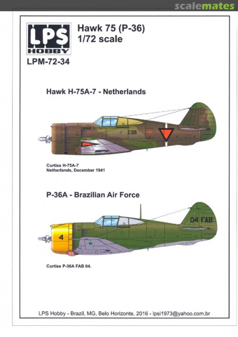 Boxart Hawk 75 (P-36) LPM72-34 LPS Hobby