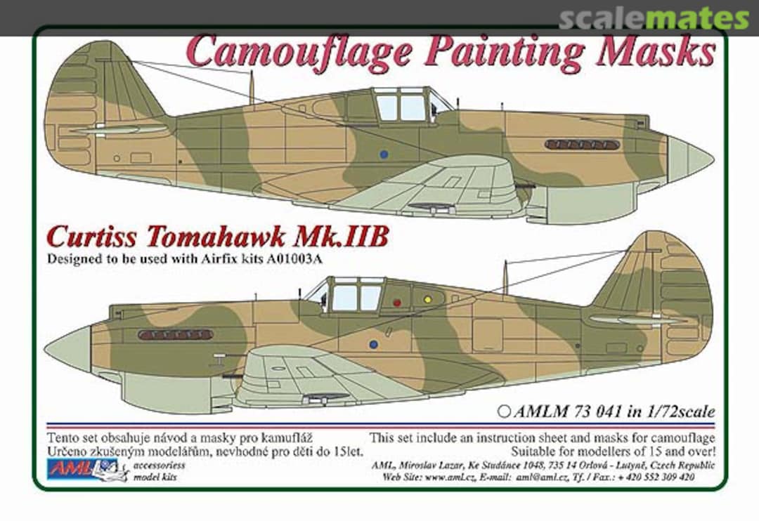 Boxart Curtiss Tomahawk Camouflage Painting Mask AMLM 73041 AML