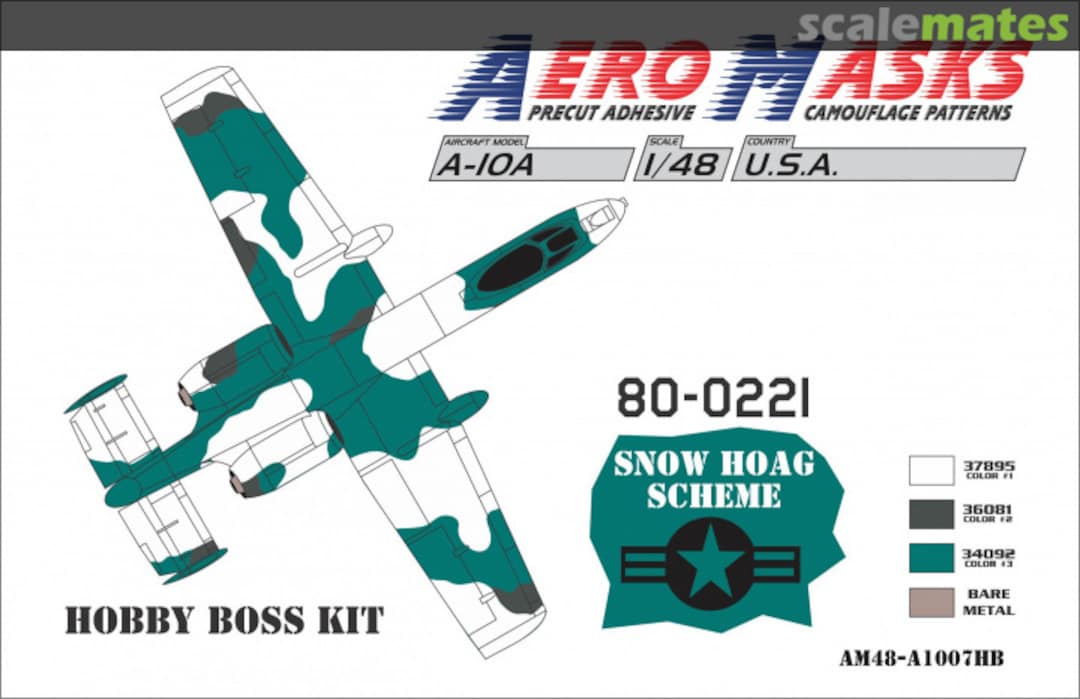 Boxart A-10A USA SNOW HOAG Scheme AM48-A1007HB AeroMasks