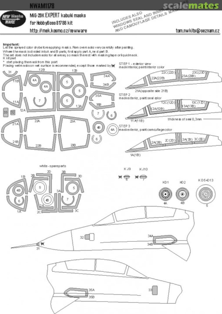 Boxart MiG-29K EXPERT kabuki masks NWAM1178 New Ware