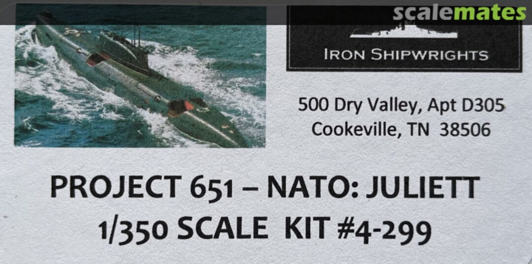 Boxart Project 651 Submarine  NATO: JULIETT 4-299 Iron Shipwrights