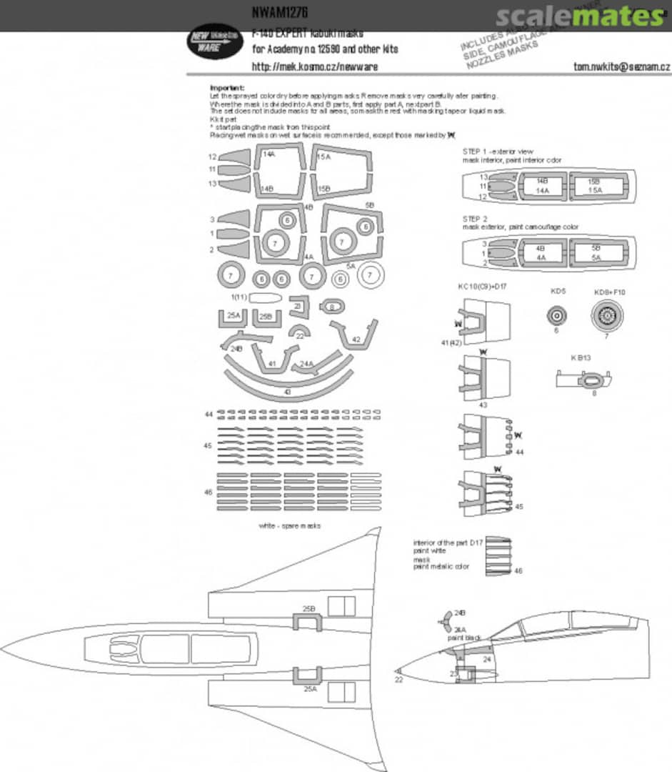 Boxart F-14D Tomcat EXPERT kabuki masks NWAM1276 New Ware