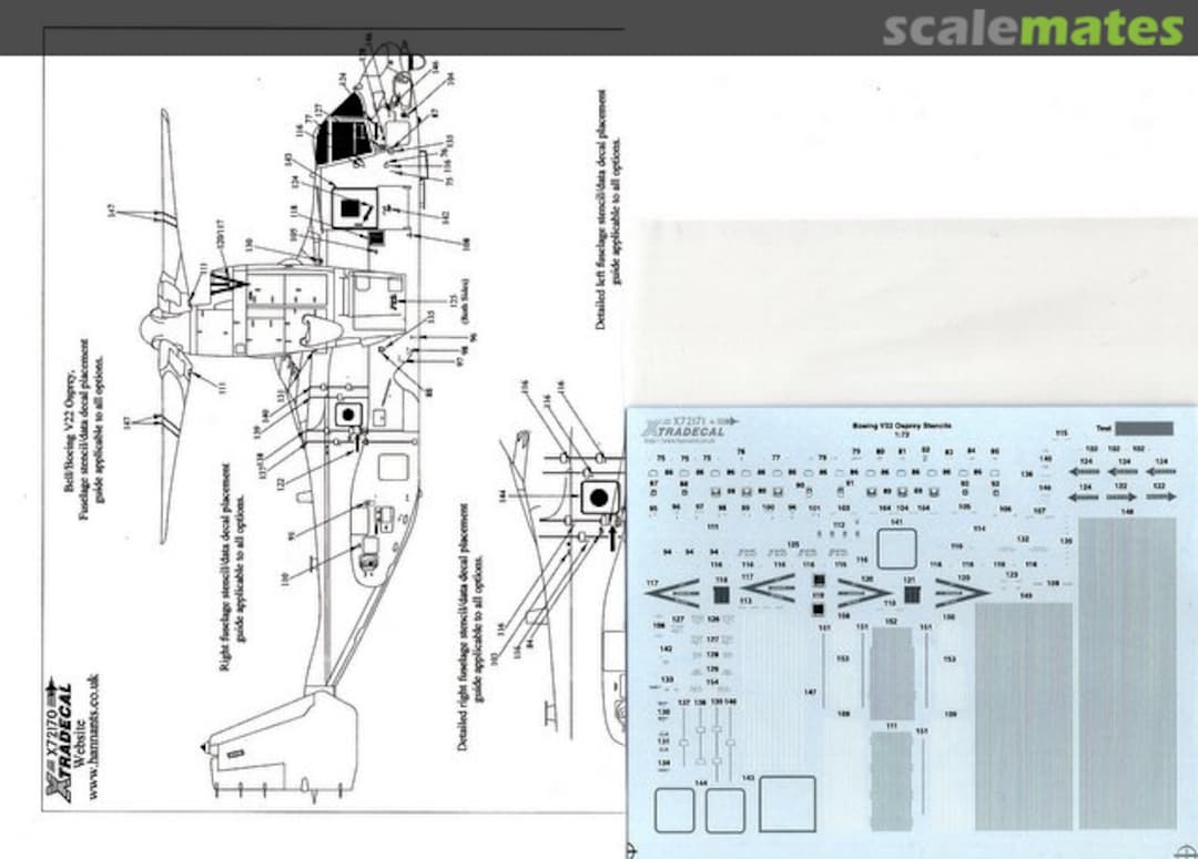 Boxart Boeing MV-22 Osprey stencils X72-171 Xtradecal