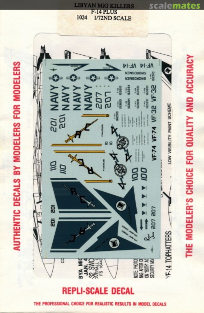 Boxart Libyan MiG Killers F-14 PLUS 1024 Repli-scale