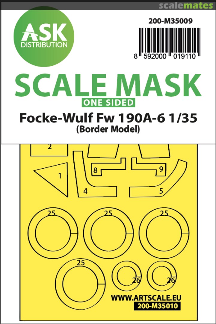 Boxart Fw 190A-6 one-sided painting mask 200-M35009 ASK