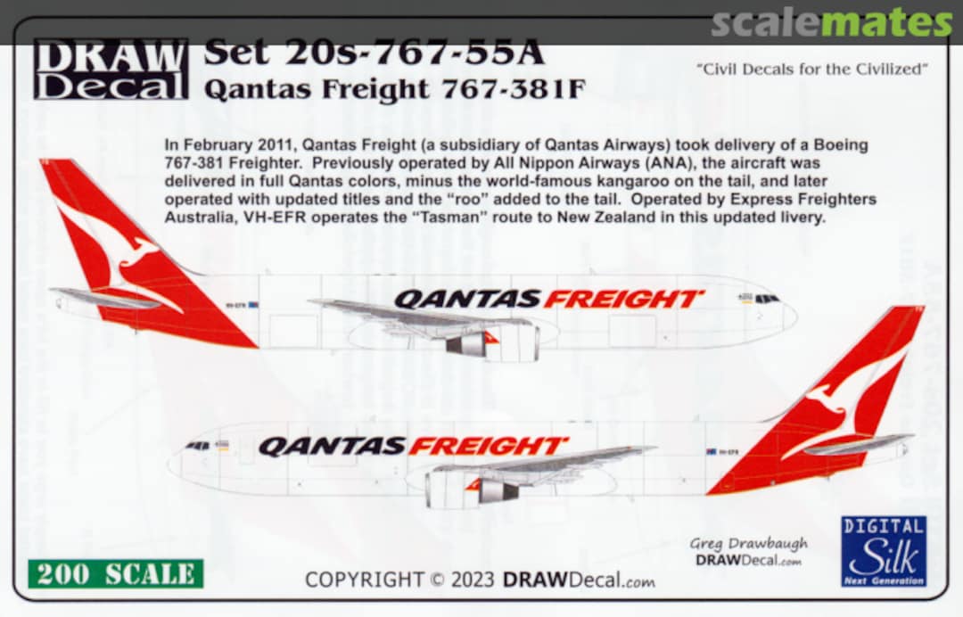 Boxart Qantas Freight 767-381F 20s-767-55A Draw Decal