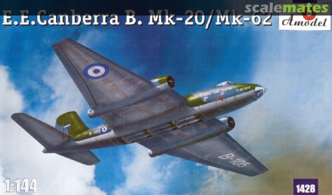 Boxart E.E. Canberra B. Mk-20/Mk-62 1428 Amodel