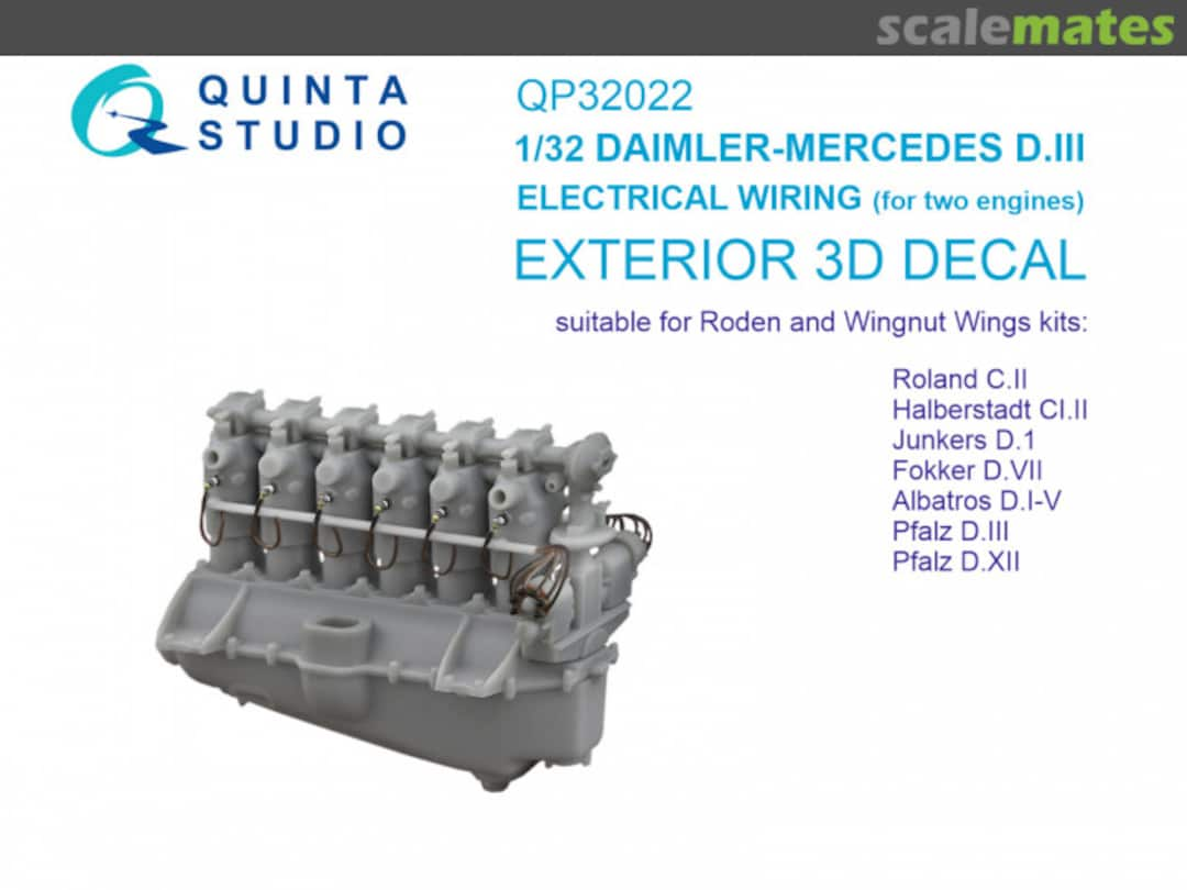 Boxart DAIMLER-MERCEDES D.III Electrical Wiring exterior 3D decals QP32022 Quinta Studio