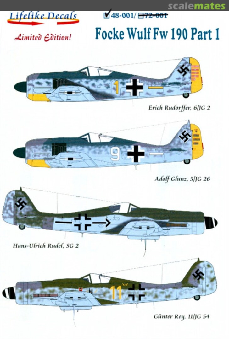 Boxart Focke-Wulf Fw 190 Part 1 48-001 Lifelike Decals