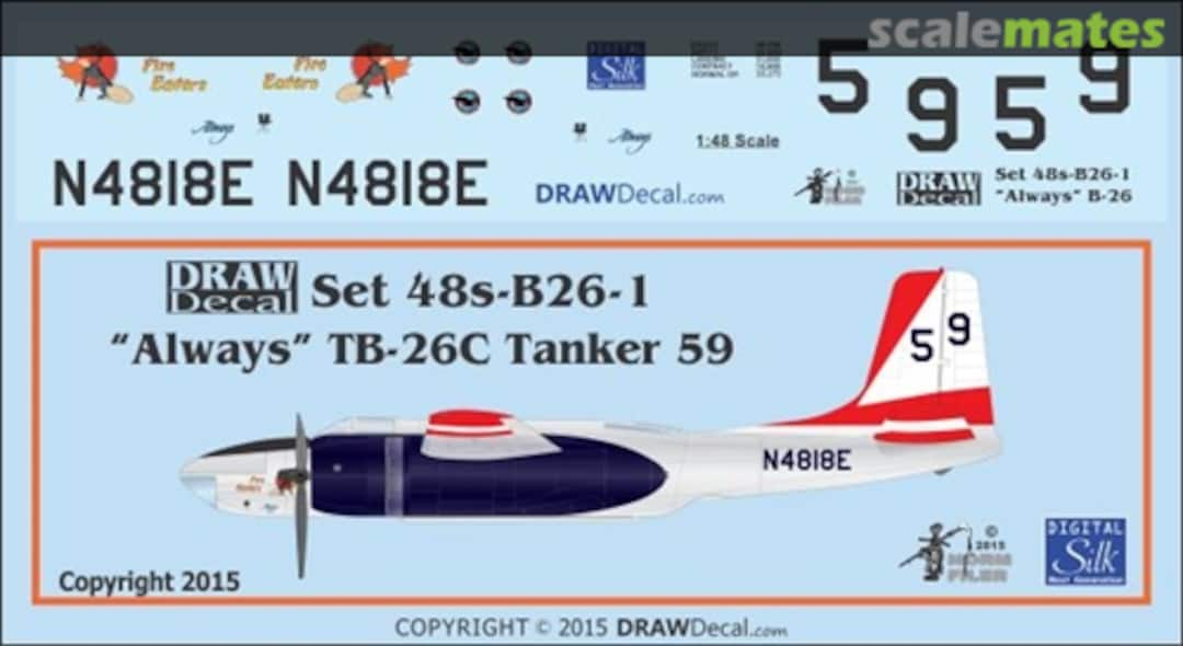 Boxart "Always" TB-26C Tanker 59 48s-B26-1 Draw Decal