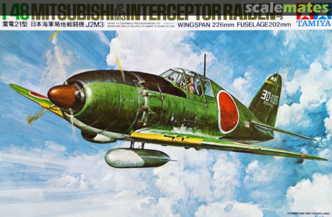 Boxart Mitsubishi J2M3 Interceptor Raiden Jack 61018 Tamiya