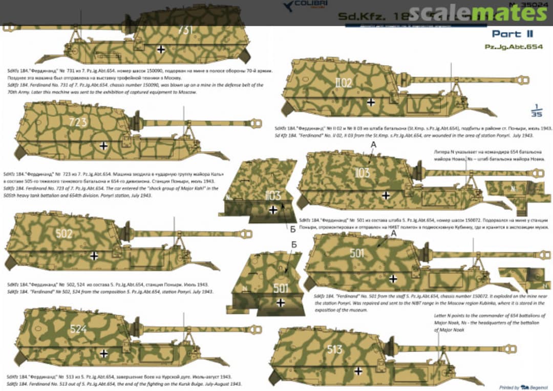 Boxart Sd.Kfz. 184 "Ferdinand" Part II 35024 Colibri Decals